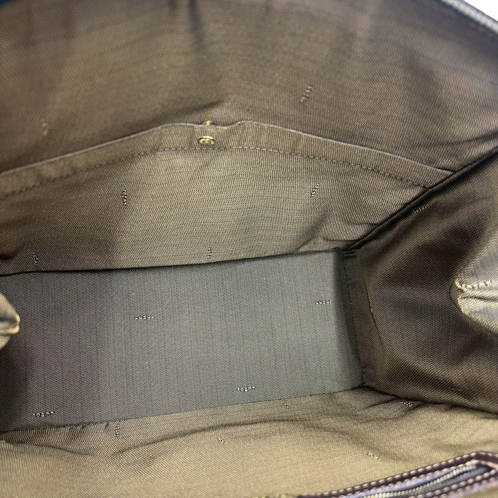Fendi Vintage Zucca FF Logo Pattern Canvas Leather Shoulder Bag Brown — view 9