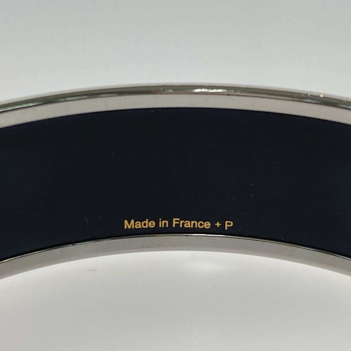 Hermes Enamel GM Large Bangle Orange Bracelet Cloisonne Carriage Box Cloth — view 3