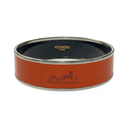 Hermes Enamel GM Large Bangle Orange Bracelet Cloisonne Carriage Box Cloth