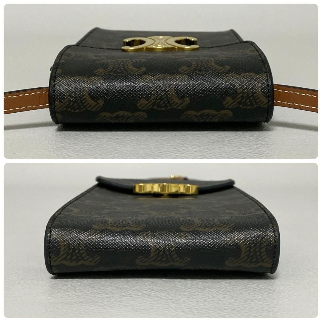 Celine Triomphe Canvas Mobile Pouch Brown — view 6