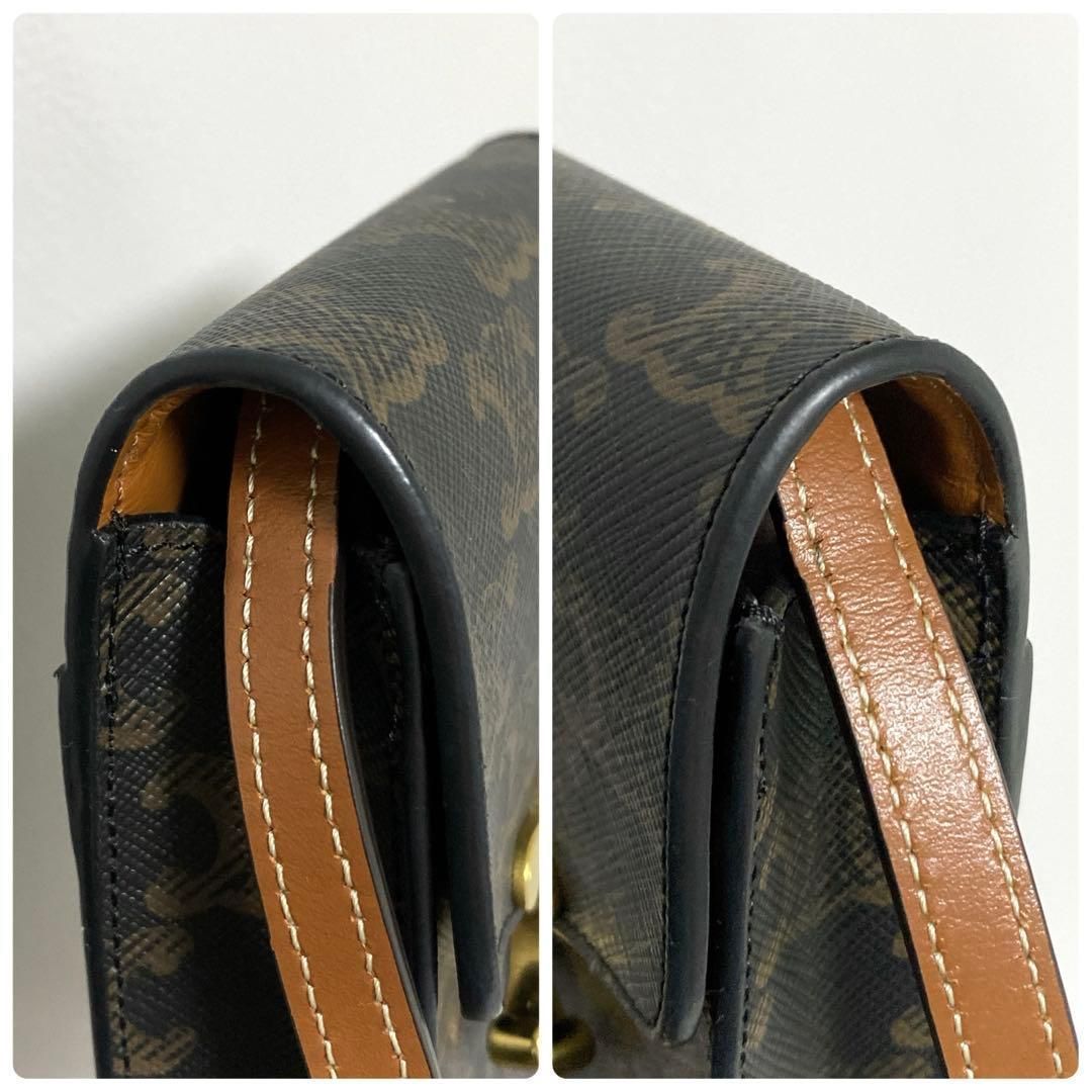 Celine Triomphe Canvas Mobile Pouch Brown — view 8