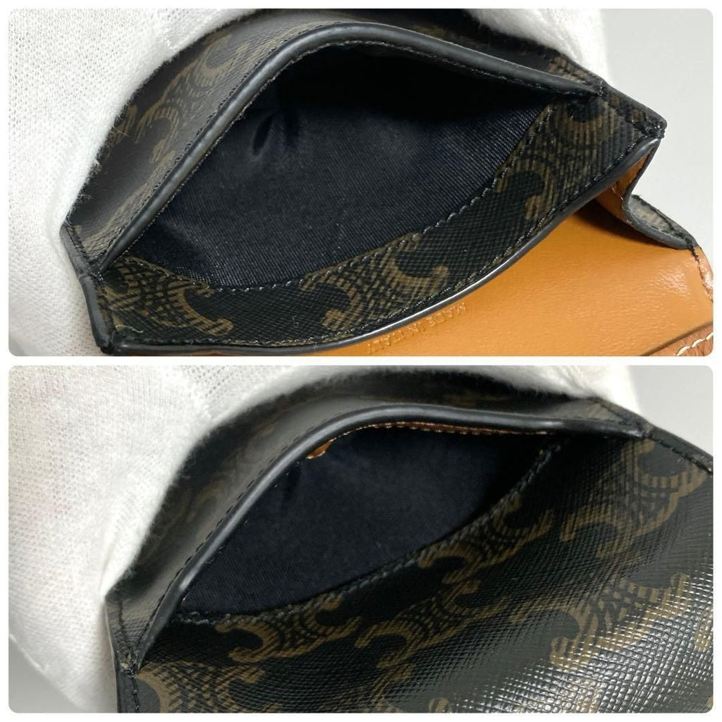 Celine Triomphe Canvas Mobile Pouch Brown — view 4