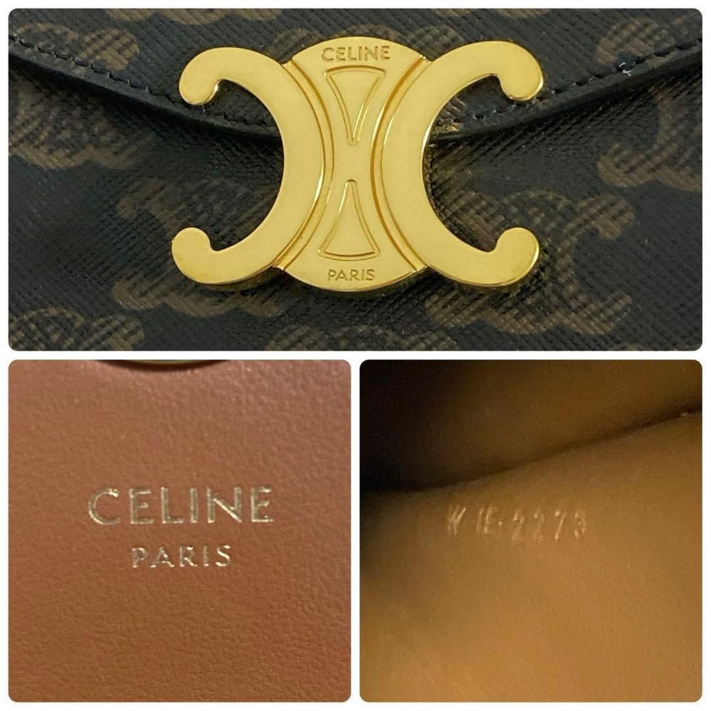 Celine Triomphe Canvas Mobile Pouch Brown — view 9