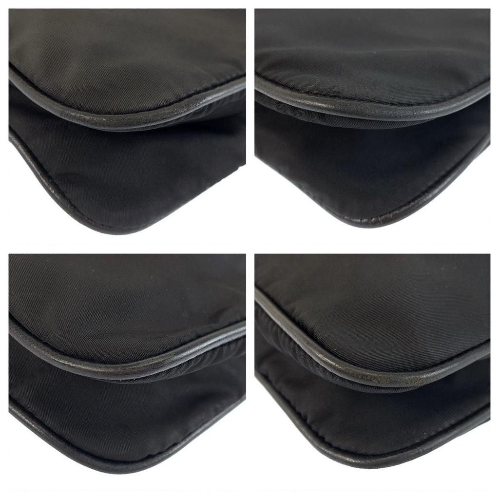 Prada Tessuto Black Nylon Leather Shoulder — view 3