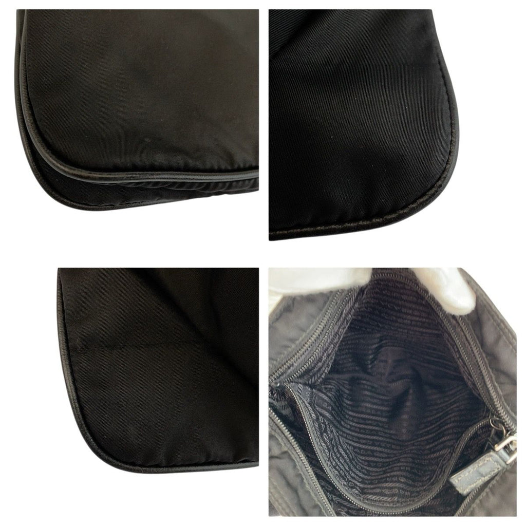 Prada Tessuto Black Nylon Leather Shoulder — view 6