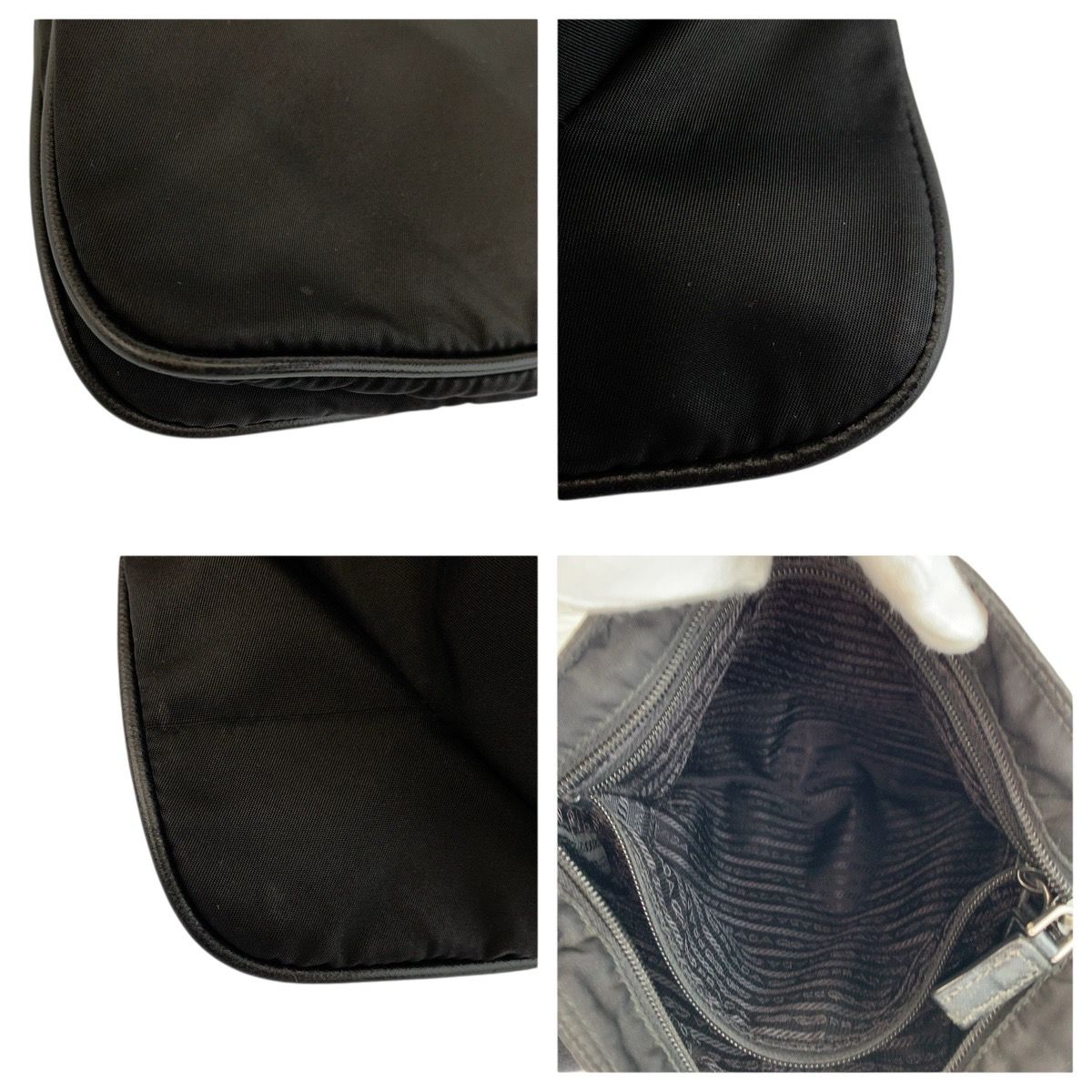 Prada Tessuto Black Nylon Leather Shoulder — view 6