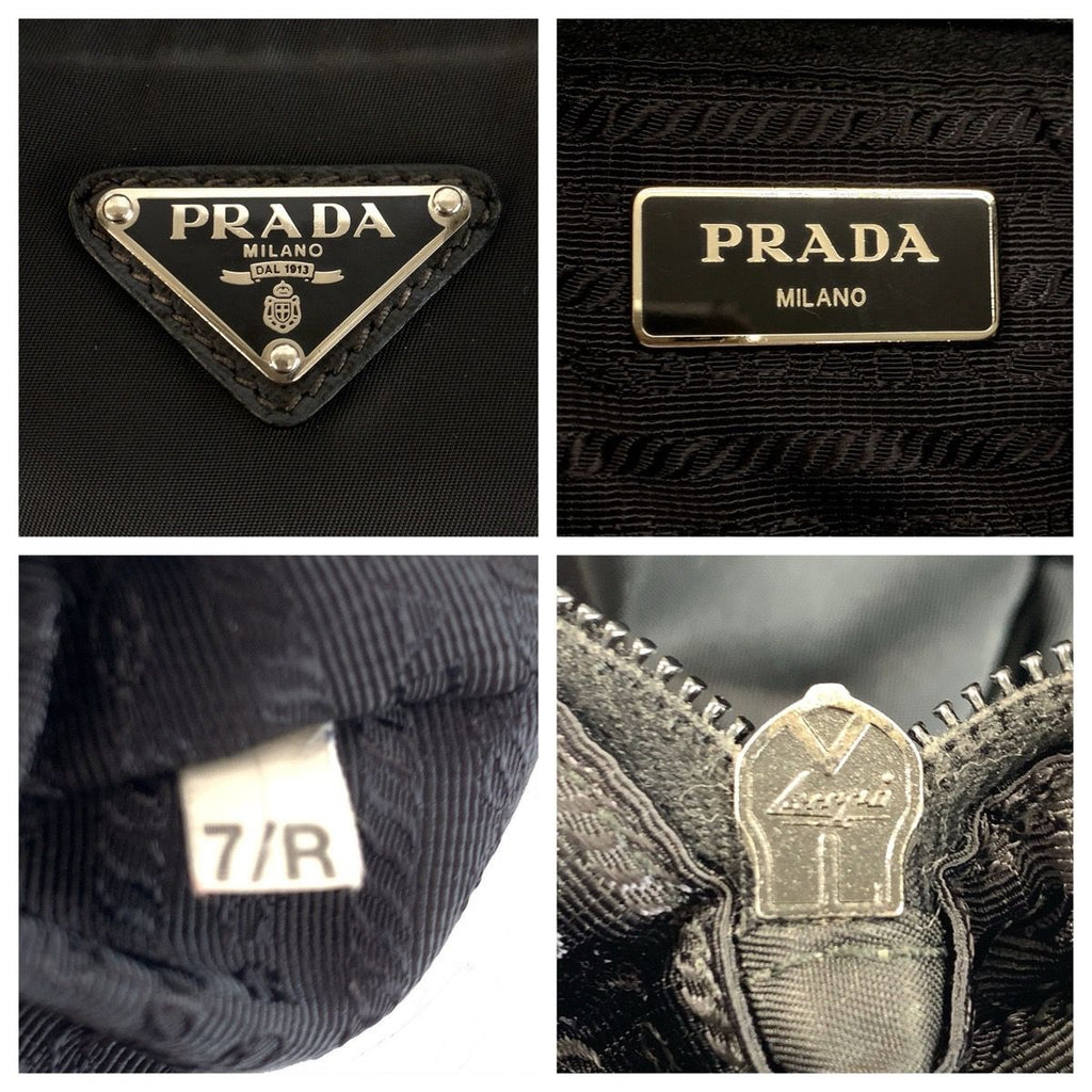 Prada Tessuto Black Nylon Leather Shoulder — view 4