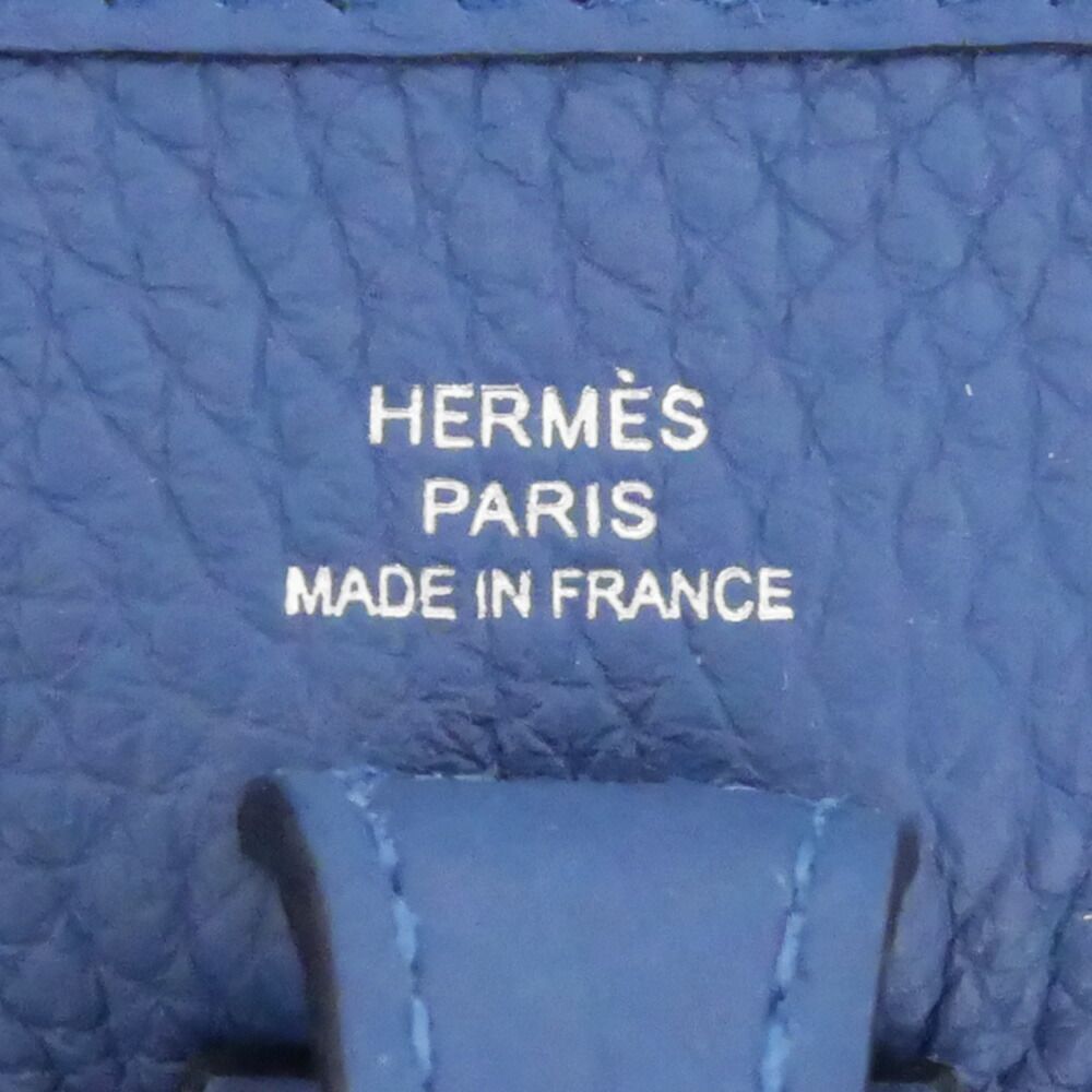 Hermes Evelyne TPM Shoulder Bag Blue Thailand Silver Taurillon Clemence — view 6