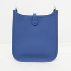 Hermes Evelyne TPM Shoulder Bag Blue Thailand Silver Taurillon Clemence — view 2
