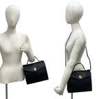 Dior Vintage CD Logo Leather 2-Way Shoulder Bag Black — view 2