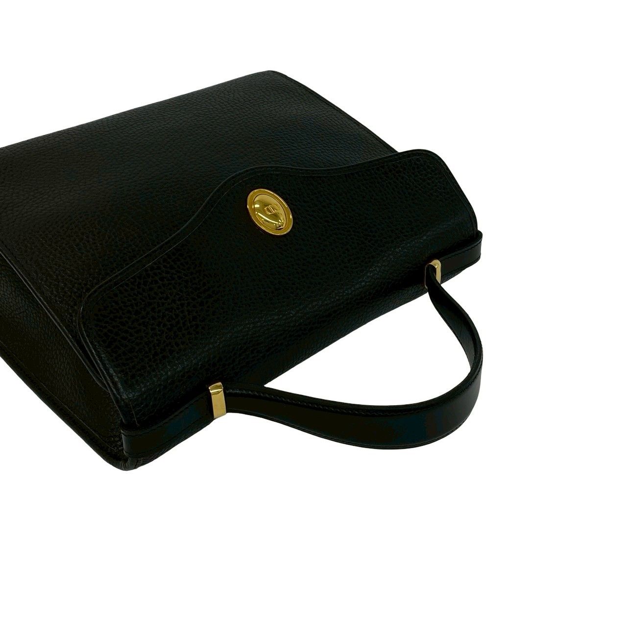 Dior Vintage CD Logo Leather 2-Way Shoulder Bag Black — view 4