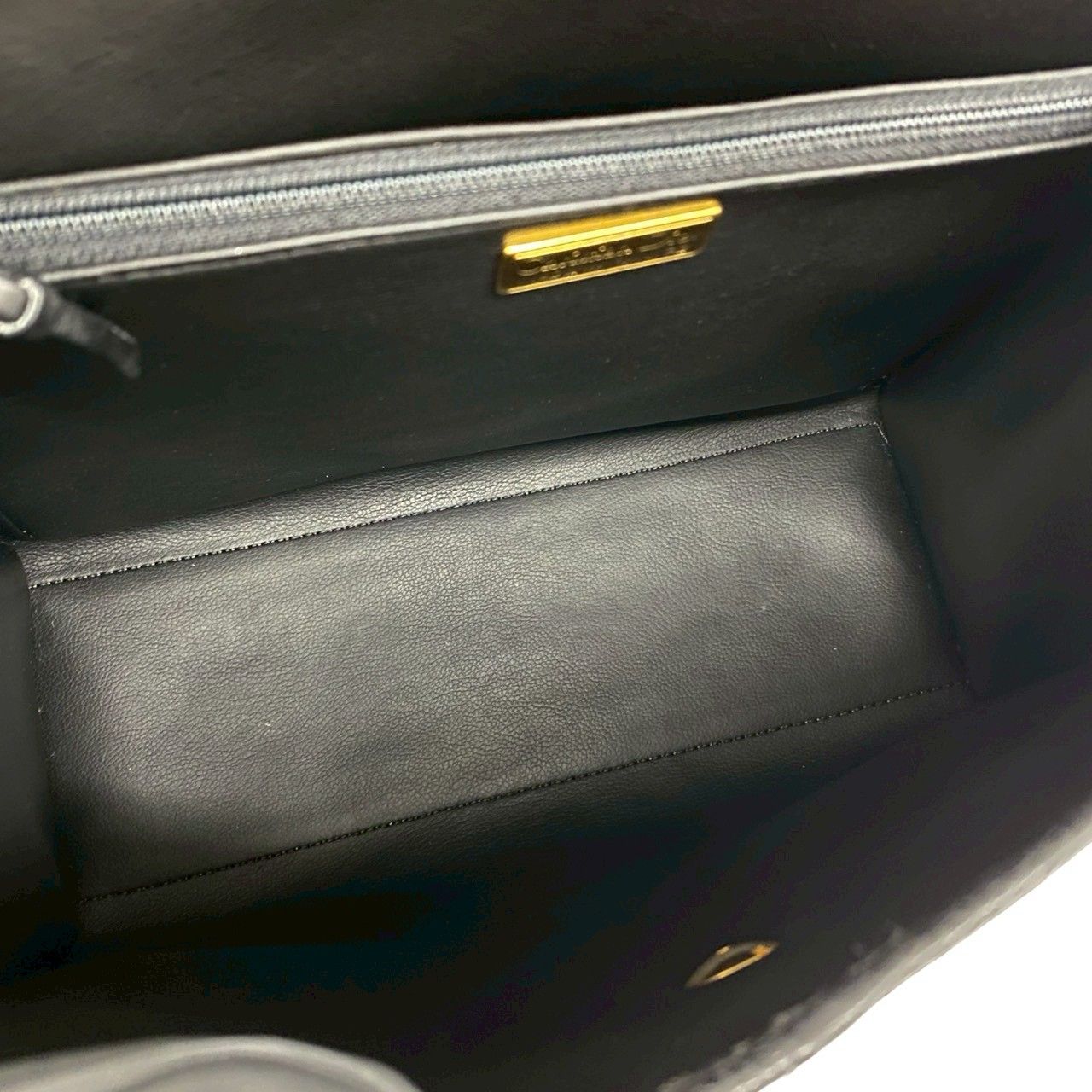 Dior Vintage CD Logo Leather 2-Way Shoulder Bag Black — view 9