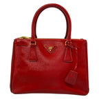Prada Handbag Galleria Small Bag Red Leather