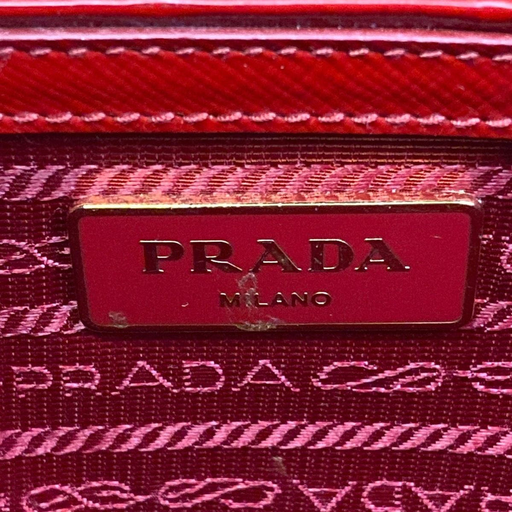 Prada Handbag Galleria Small Bag Red Leather — view 9