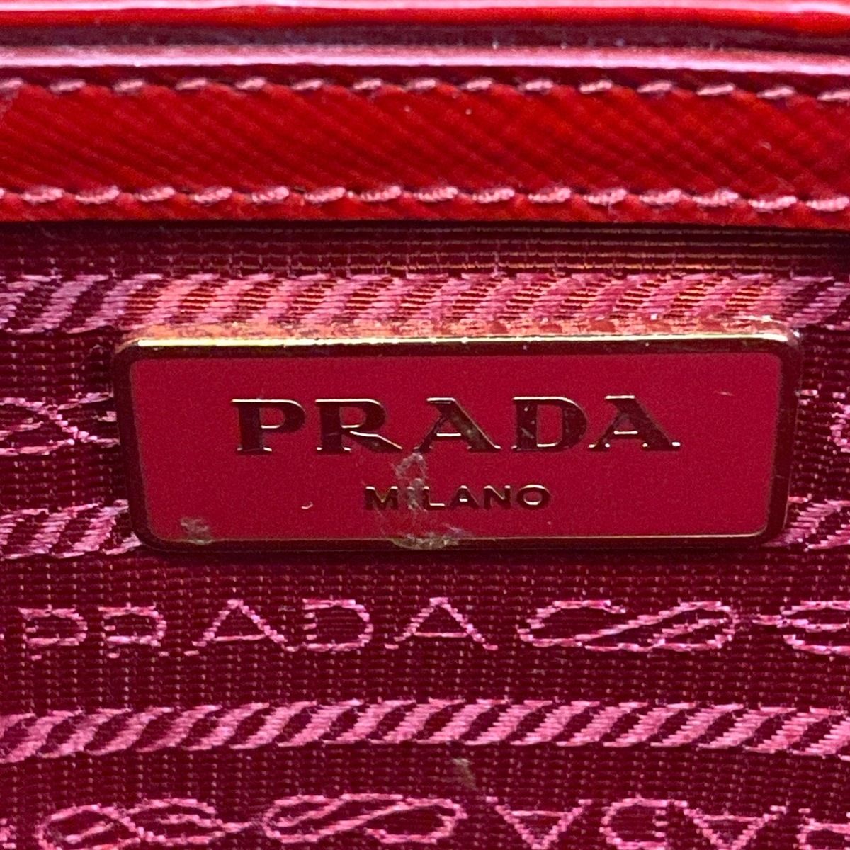 Prada Handbag Galleria Small Bag Red Leather — view 9