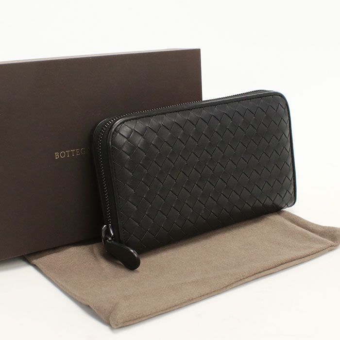 Bottega Veneta Zip Around Wallet Intrecciato Leather