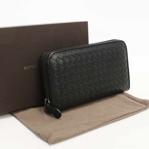 Bottega Veneta Zip Around Wallet Intrecciato Leather