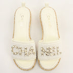 Chanel Sandals Tweed White — view 8