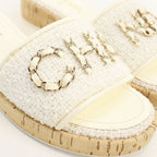 Chanel Sandals Tweed White — view 3