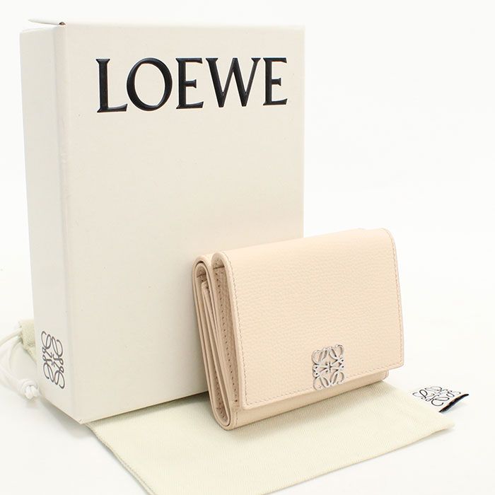 Loewe Trifold Wallet Anagram Pebble Grain Calf