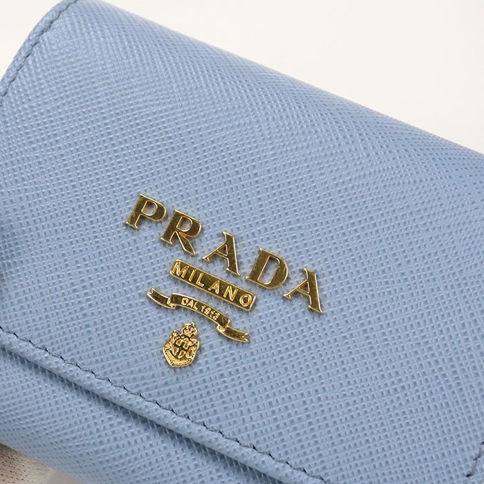 Prada Saffiano Multicolor Trifold Wallet Calf — view 7