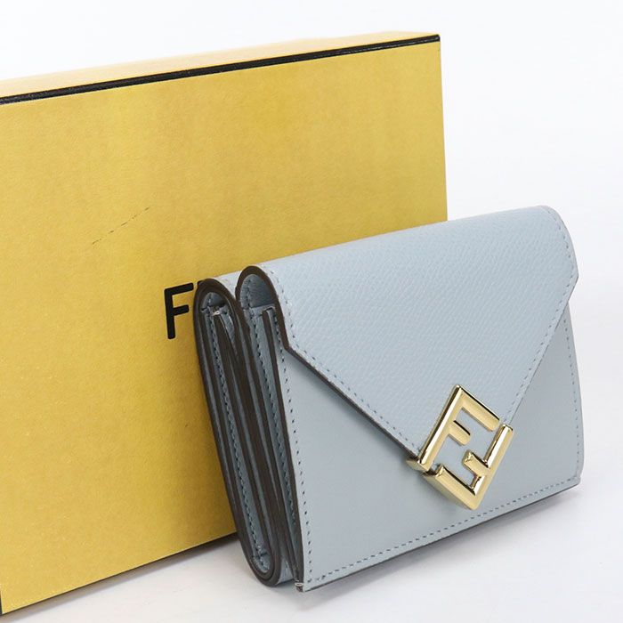 Fendi FF Diamond Trifold Wallet Calfskin