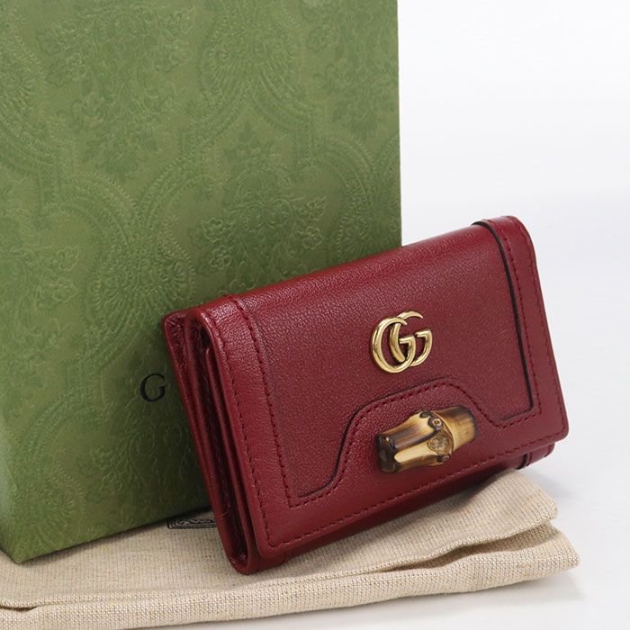 Gucci Compact Wallet Diana Trifold Leather