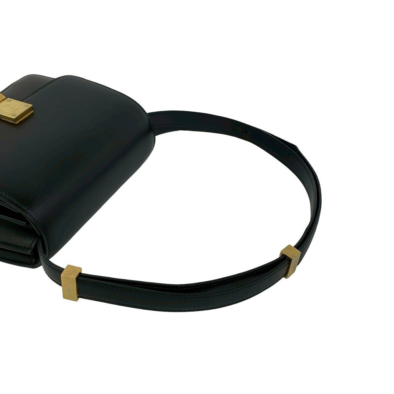 Celine Classic Box Leather Shoulder Bag Semi Pochette Black — view 4