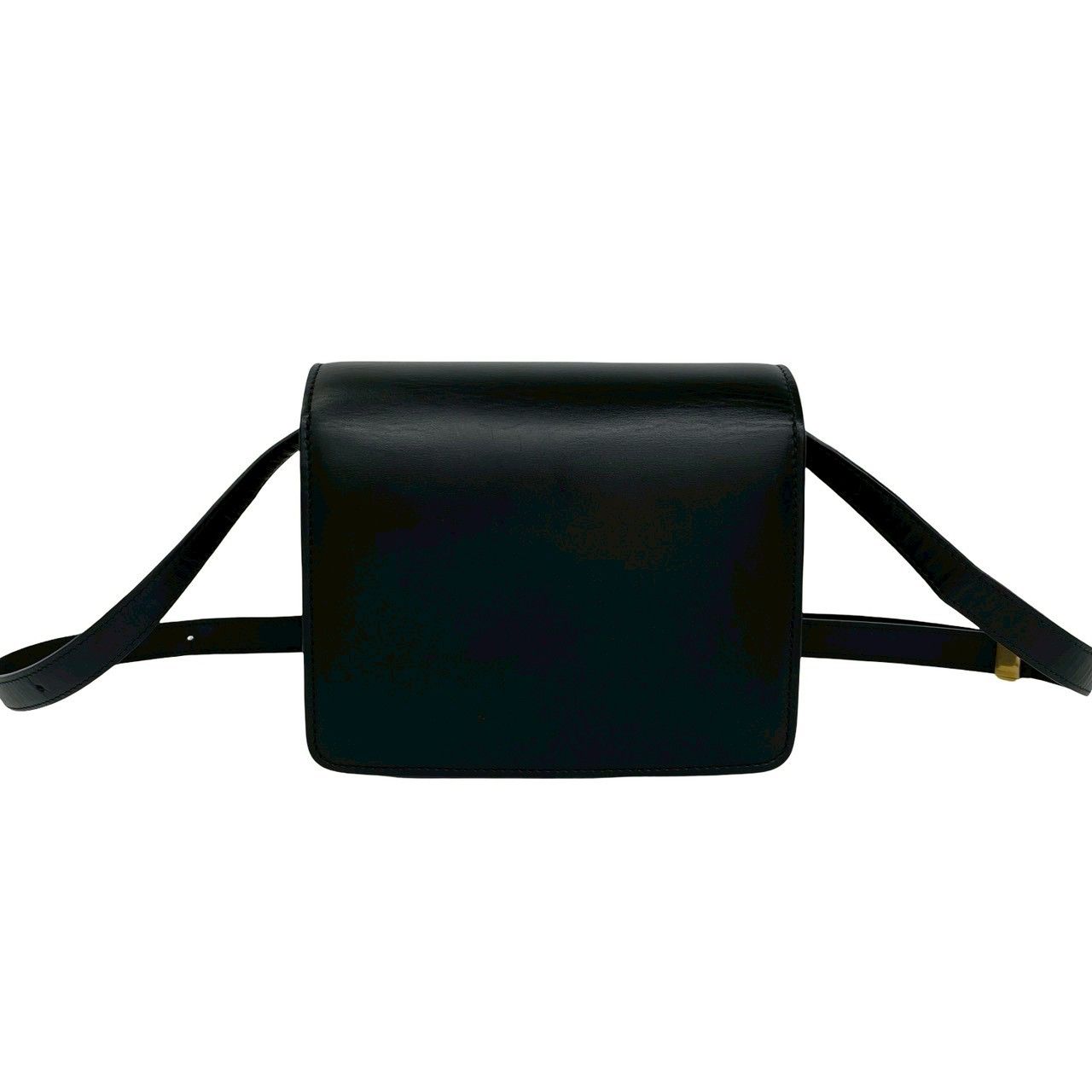 Celine Classic Box Leather Shoulder Bag Semi Pochette Black — view 3