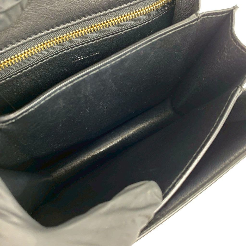 Celine Classic Box Leather Shoulder Bag Semi Pochette Black — view 9