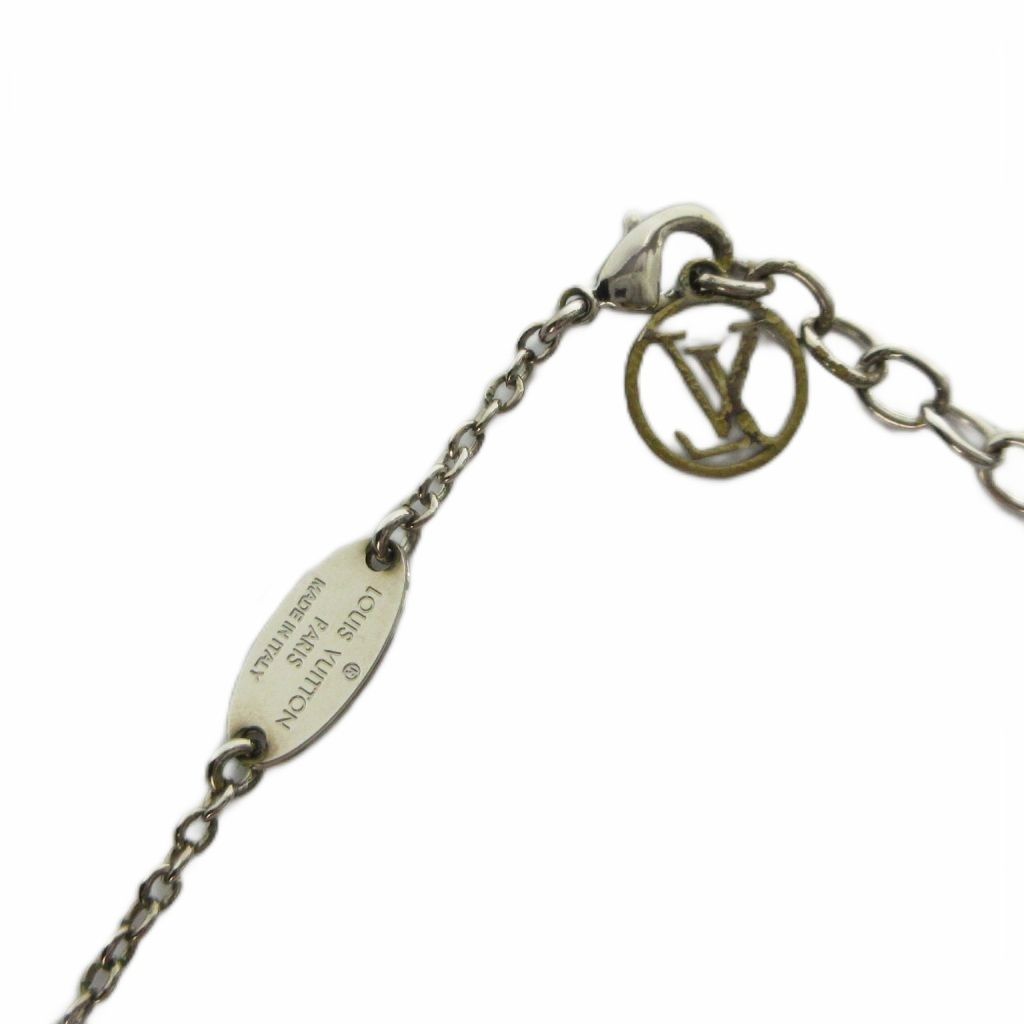 Louis Vuitton Necklace Essential Monogram LV Pendant Logo Silver — view 6
