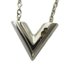Louis Vuitton Necklace Essential Monogram LV Pendant Logo Silver — view 2