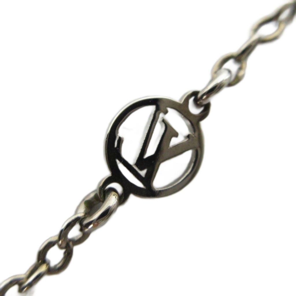 Louis Vuitton Necklace Essential Monogram LV Pendant Logo Silver — view 5