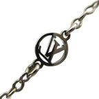 Louis Vuitton Necklace Essential Monogram LV Pendant Logo Silver — view 5