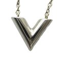 Louis Vuitton Necklace Essential Monogram LV Pendant Logo Silver