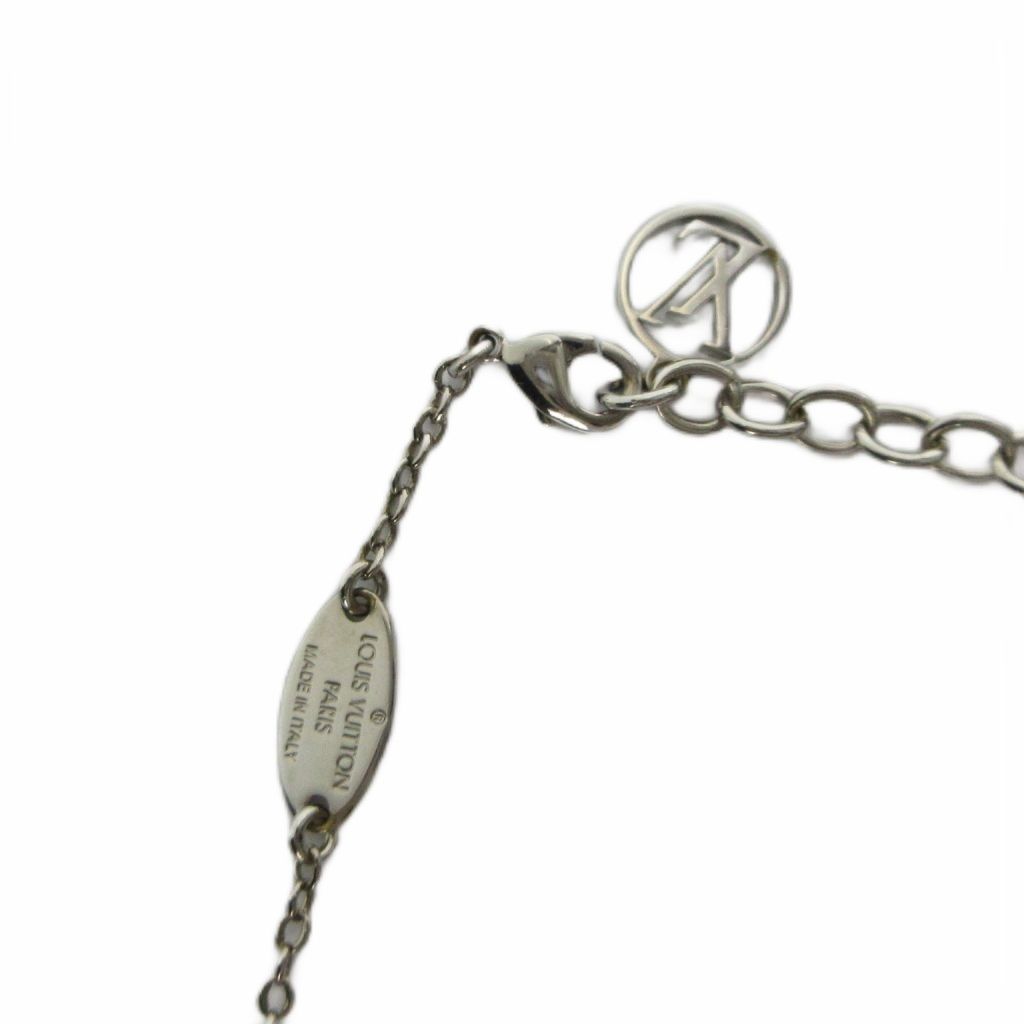Louis Vuitton Necklace Essential Monogram LV Pendant Logo Silver — view 6
