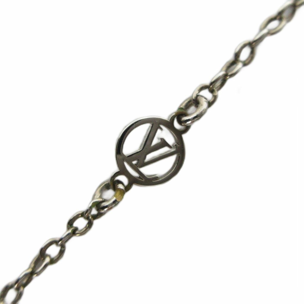 Louis Vuitton Necklace Essential Monogram LV Pendant Logo Silver — view 5