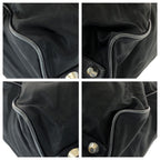 Prada Tessuto Saffiano Black Silver Nylon Leather Boston — view 3