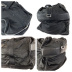 Prada Tessuto Saffiano Black Silver Nylon Leather Boston — view 5