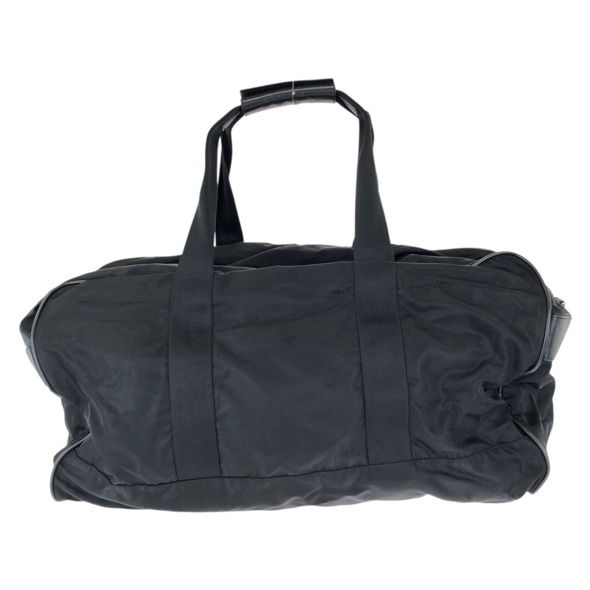 Prada Tessuto Saffiano Black Silver Nylon Leather Boston — view 2
