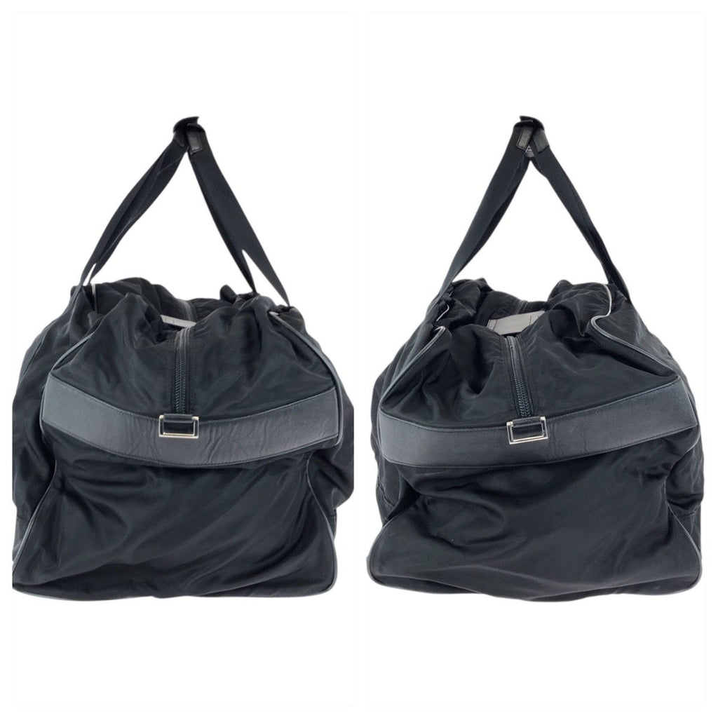 Prada Tessuto Saffiano Black Silver Nylon Leather Boston — view 8