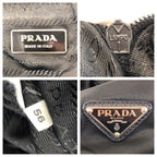 Prada Tessuto Saffiano Black Silver Nylon Leather Boston — view 4