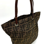 Fendi Zucca Tote Bag Nylon Leather Brown — view 2