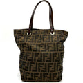 Fendi Zucca Tote Bag Nylon Leather Brown