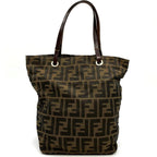 Fendi Zucca Tote Bag Nylon Leather Brown