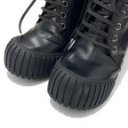 Louis Vuitton Line Monogram Boots Short Shoes Leather Black Brown Logo Belt — view 9