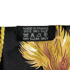 Hermes Carre Long Maxi Twill Brazil Silk 100% Scarf Black Yellow — view 9