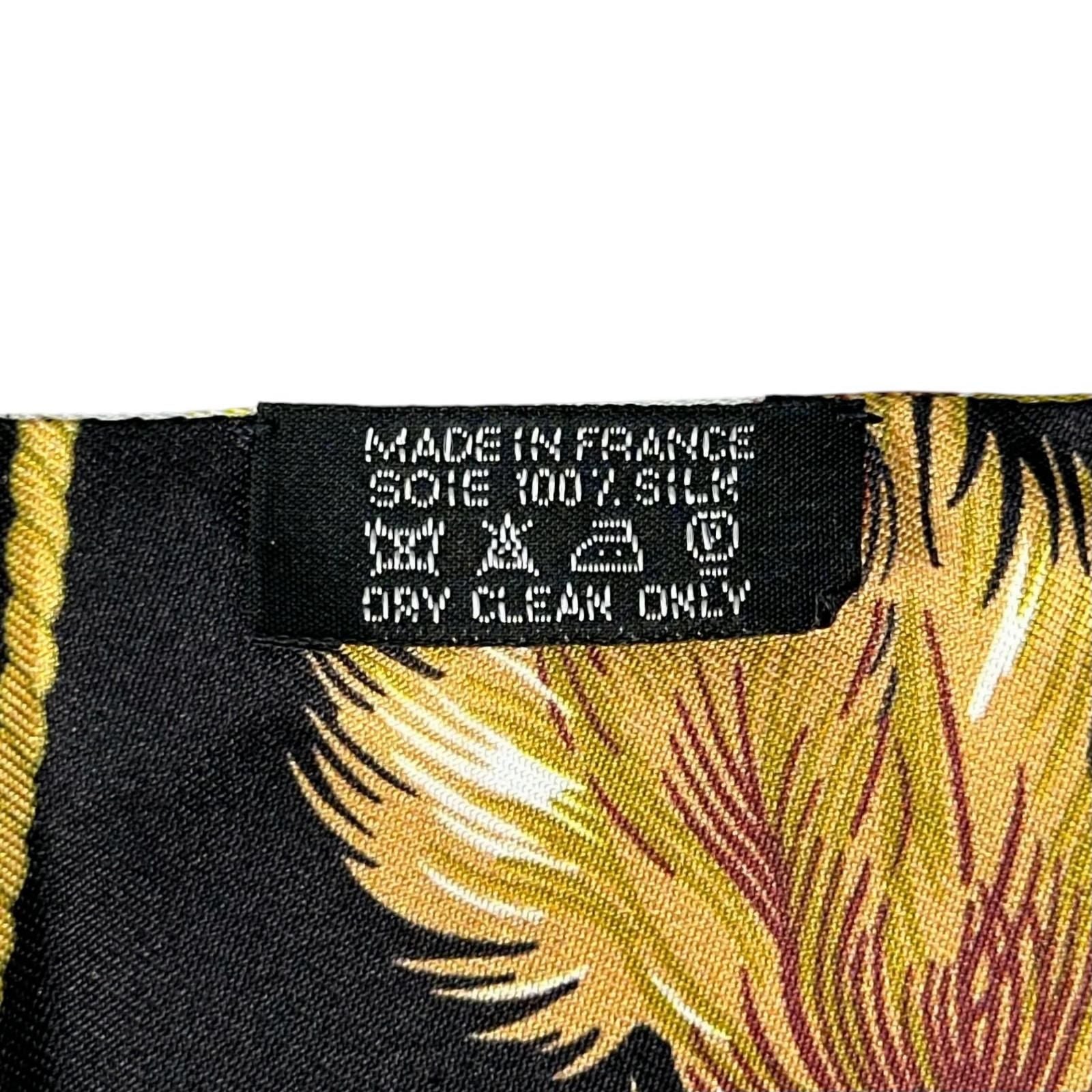 Hermes Carre Long Maxi Twill Brazil Silk 100% Scarf Black Yellow — view 9