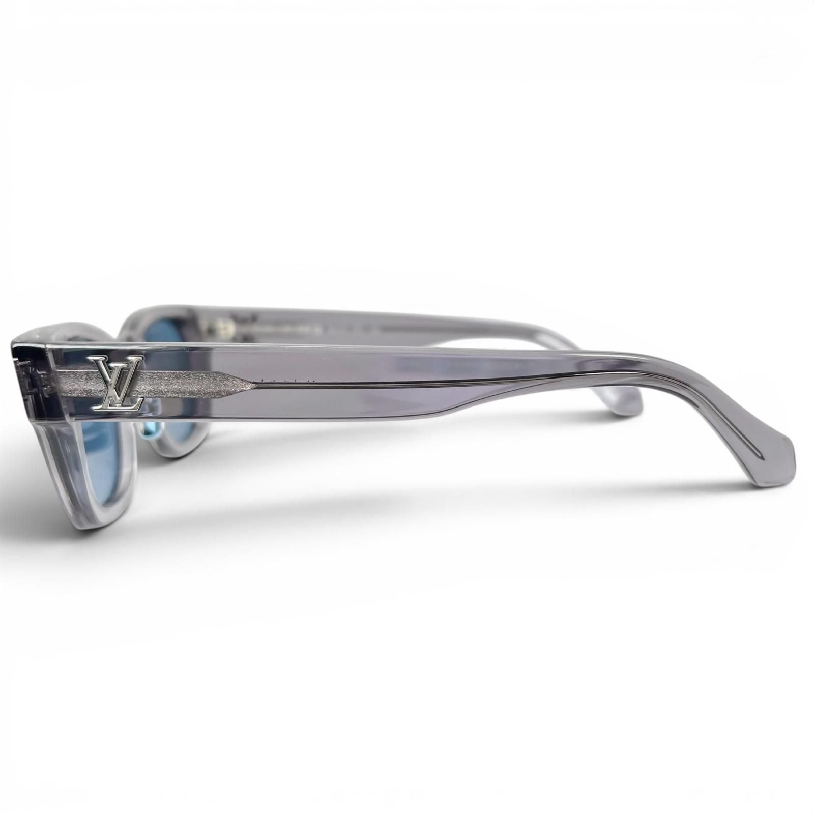 Louis Vuitton LV Confidence Square Round Sunglasses Gray Blue 50⬜23 Eyewear — view 3