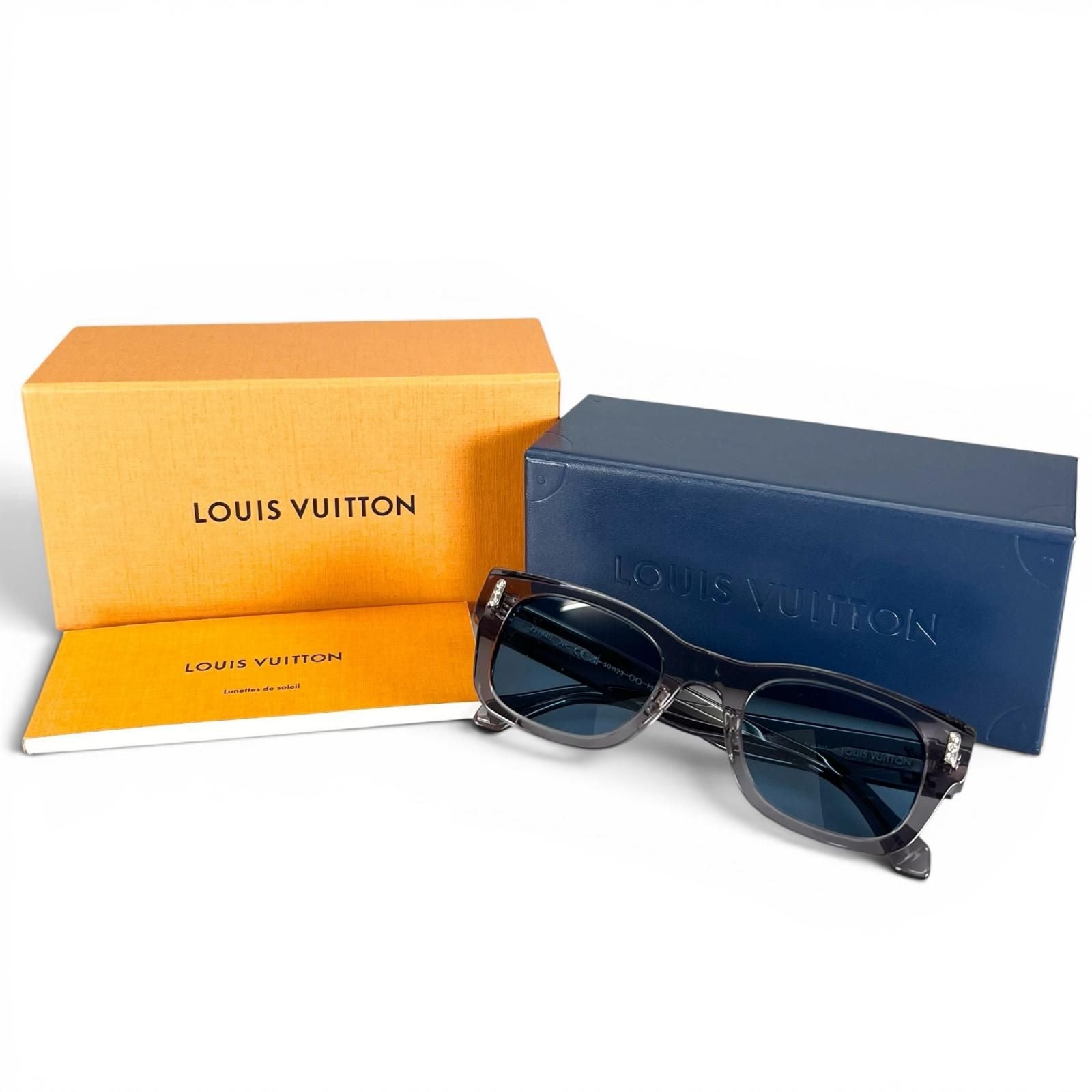 Louis Vuitton LV Confidence Square Round Sunglasses Gray Blue 50⬜23 Eyewear — view 2